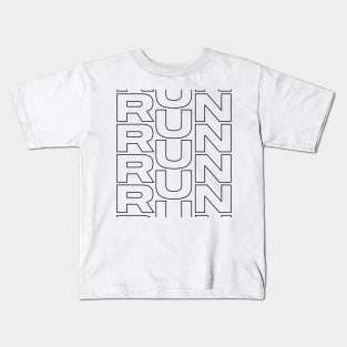 Run - black outline Kids T-Shirt